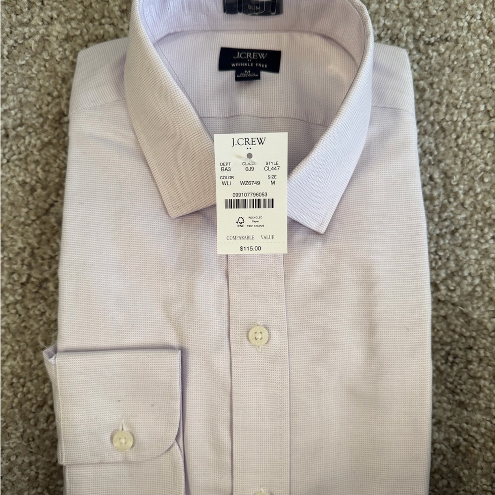 J. Crew Men's Light Purple Dress Shirt (NWT)
